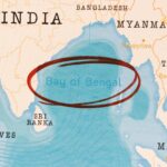 Bay,Of,Bengal,Marked,With,Red,Circle,On,Realistic,Map.